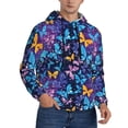 thumbnail image 2 of Fotbe Men's Hoodie with Butterflies Of The Starry Sky Pattern - Kangaroo Pocket Pullover Hooded Sweatshirt, Perfect for Daily Wear, Travel, and Home-4X-Large, 2 of 7