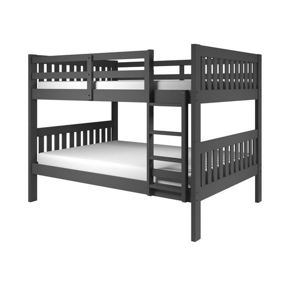 Donco Kids Austin Mission Full over Full Dark Grey Bunkbed, Full over Full, Dark Grey