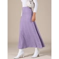 thumbnail image 2 of DARING DIVA Women's Foldable High Waist Flowy Flare Maxi Skirts XS Purple, 2 of 6