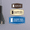 Ivory/Dark Brown, variant on Fancy Please Keep Door Closed (Door Handle) Sign (Blue) - Medium
