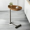 thumbnail image 3 of Cfowner 2-Pieces C-Shaped Coffee Table-Brown, 3 of 5