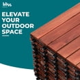 thumbnail image 2 of Bliss Outdoors Hardwood 6-Slat Interlocking Acacia Wooden Deck Tiles, Red, Set of 30, 2 of 12