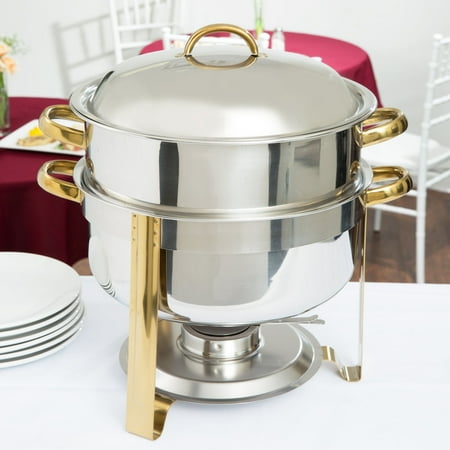 Choice Soup Chafer,14 Qt. Deluxe Round Gold Accent