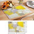 thumbnail image 6 of Yellow Gray Block Placemats Set of 4 Abstract Art Place Mats Table Mats Kitchen Dining Home Outdoor Party Table Decoration, 6 of 9