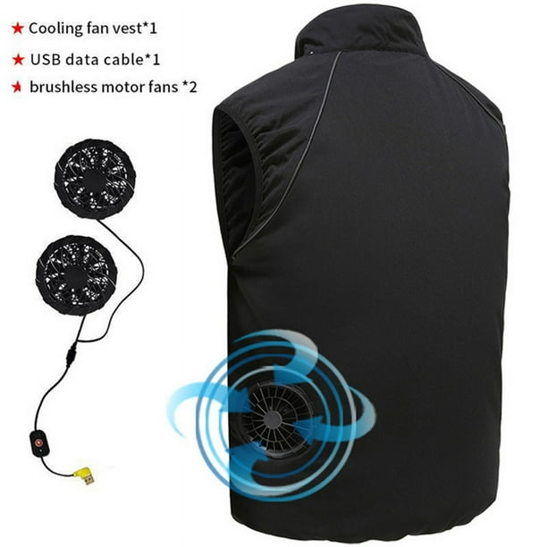 Ropa de aire acondicionado para hombre, chaleco de refrigeración con ventilador, carga USB, abrigo de Color sólido para exteriores, talla grande, verano, 2022