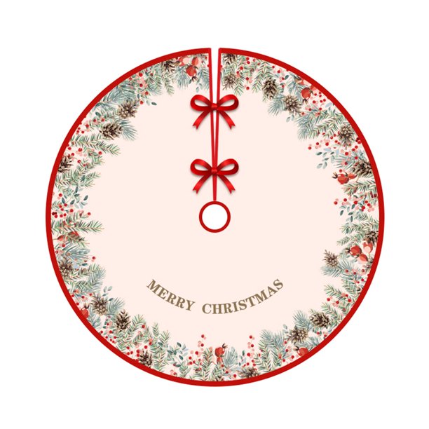Txlixc Falda de árbol de Navidad de 35 pulgadas, alce de dibujos animados / almohadilla de Navidad de impresión de copo de nieve Txlixc moda