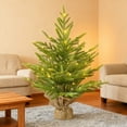 thumbnail image 5 of Norfolk Pine Tabletop Christmas Tree with LED Lights, 23.6 Inch Artificial Mini Xmas Tree with Real Touch PE Tips for Home, Office, Indoor & Outdoor Holiday Decor, 5 of 5