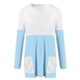 thumbnail image 4 of Diufon Fall Tunics for Women Trendy Color Block Blouses Round Neck Long Sleeve Tops with Pockets, 4 of 4