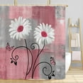thumbnail image 2 of Pink Floral Shower Curtain, Cute Flowers White Daisy Rustic Country Farmhouse Butterfly Polyester Home Bathroom Decor with Hooks, Modern Minimalist Ombre Fabric Bathroom Accessories,72X72in, 2 of 5