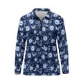 thumbnail image 2 of Uorisanigo Blue Rose Womens Long Sleeve Golf Shirt Soft Comfortable Butterfly Moisture Wicking Casual Tennis Activewear Washable Tennis Tops for Workout Sports, 2 of 7