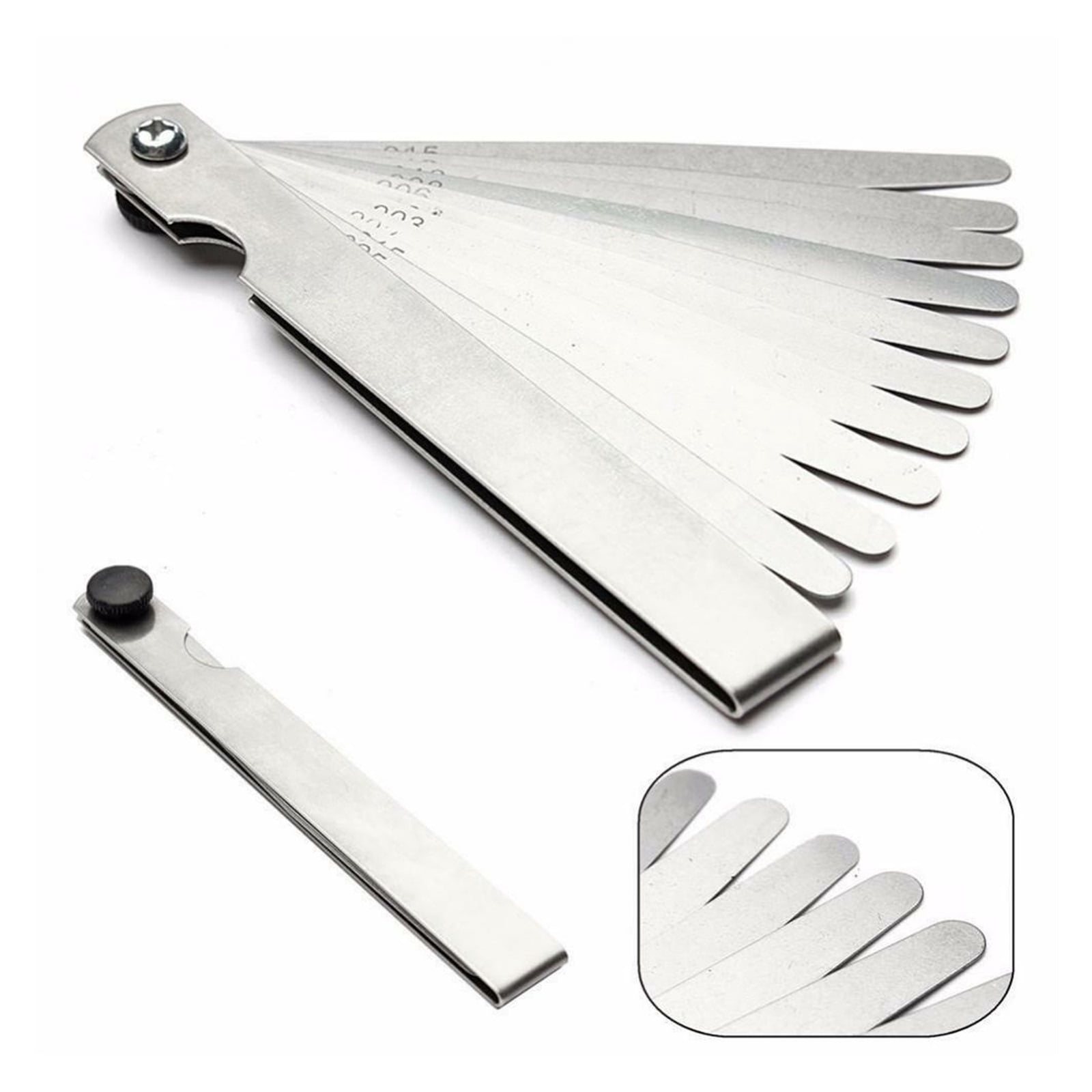 Feeler Gauges 17 Blades 0.02-1.00MM Metric Feeler Gauge Foldable Thickness Gap Metric Filler Feeler Gauges For Measurements Tool ,Easy to Use