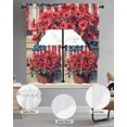 thumbnail image 2 of Independence Day Swag Kitchen Curtains Sets for Windows 24 Inch Length, Red Blue American Flag Flower Wood Short Window Curtain Panels Swags Valances and Tiers 3 Piece Set for Cafe/Dining Room, 2 of 5