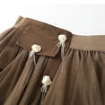thumbnail image 3 of TAIAOJING Women's Mini Fitting Split Skirt Ladies Solid Color Fringe Studded Gold Short Package Mini Skirt, 3 of 5