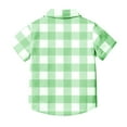 thumbnail image 5 of JTSRKL Boys Short Sleeve Plaid T-Shirts Loose Fit Casual Summer Button Down Shirts Lightweight Comfy Basic Cotton Tops with Pockets Green 14-15 Years, 5 of 7