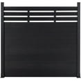 thumbnail image 3 of Mondaria 6 Feet×6 Feet Semi-enclosed Privacy Fence, Outdoor Wood Plastic Composite Fence Panel, Waterproof Security Barriers Fencing (Black with 1 Post), 3 of 9