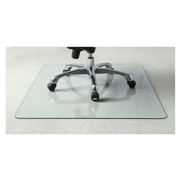 Tempered Glass Rectangular Home & Office Chair Mat, 46 x 36 Inch, Clear
