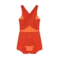 thumbnail image 3 of vastwit Girls Rhinestones Cutout Sleeveless Lyrical Dance Dress Figure Skating Performance Ballet Latin Jazz Dancewear Orange 6, 3 of 7