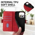 thumbnail image 2 of Jiahe Cover for iPhone 14 Pro, Wallet Case with Credit Card Holder,Rugged Magnetic Buckle Shockproof Folio Flip Leather Card Slot Stand Full Body Protection Case Cover, red, 2 of 8