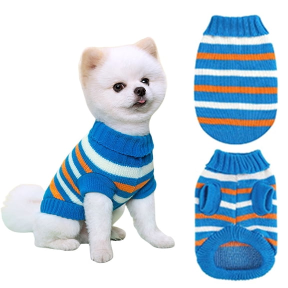 Dog Sweater, Turtleneck Pullover Pet Clothes for Indoor Daily Wear and Outdoor Outings(Blue,S)