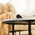 thumbnail image 3 of Nesting Coffee Table Set of 2, Small Modern Light Wood Metal Frame Round Center Table Set, Side End Table for Living Room,Bedroom,Small Spaces Black, 3 of 5