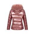 thumbnail image 4 of Giolshon Women's Lightweight Winter Warm Puffer Bubble Coat Quilted Padded Hooded with Faux Fur Collar Outerwear, 4 of 4