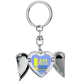 thumbnail image 1 of Soy de Aruba Llavero de alas de ángel en forma de corazón, 1 of 3