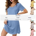 thumbnail image 3 of Fengactive Womens Short Sleeve Nightgown Crew Neck Sleep Dress Loose Fit Casual Loungewear, 3 of 8