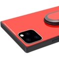 thumbnail image 4 of Pour iPhone 11 Pro Max Étui Arrière en Verre Carrée avec Support Anneau Poignée Doigt Support Kickstand Étui Protectrice TPU Pare-Chocs Souple Protection Arrière en Verre pour iPhone 11 Pro Max Rouge, 4 of 6