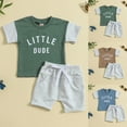 thumbnail image 7 of Gerichy Toddler Baby Boy Summer Clothes Letter Print Shorts Set 0 6 12 18 24 Months Outfits 2-3 Years Clothes Set Crewneck Letter Print Boys Top Shorts 2 Piece Set, 7 of 7