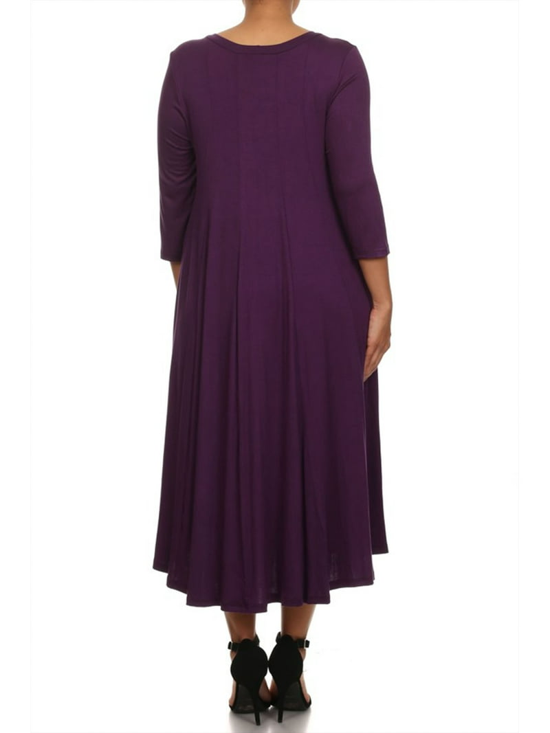 MOA COLLECTION Women's Plus Size Women's Jersey Knit A-Line Dress -  Walmart.com