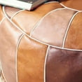 thumbnail image 2 of PU Leather Pouf Cover Hassock Storage Ottoman Cushion Foot Rest Cover Bohemian Home Room Bedroom Round, 2 of 10