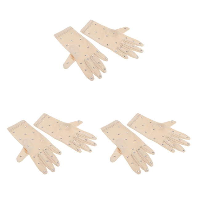 Sonducket Guantes Elásticos Niña con Strass para Competición de Patinaje Artístico sobre Hielo XL Type1