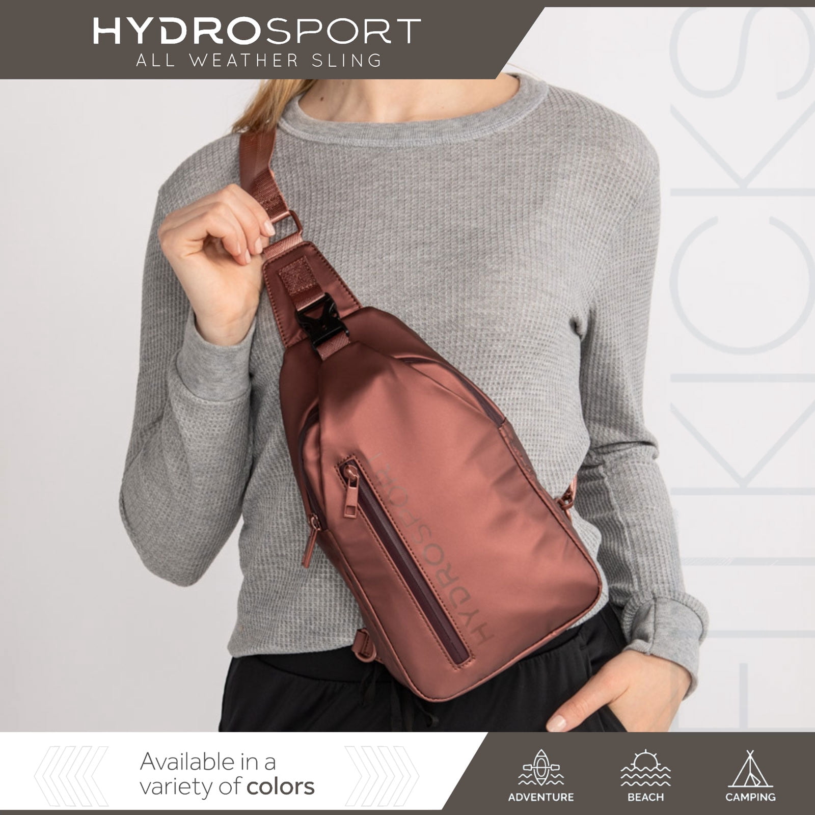 FITKICKS Hydrosport All Weather Sling Bag Crossbody Travel Hiking Chest Bag, Copper (Unisex)