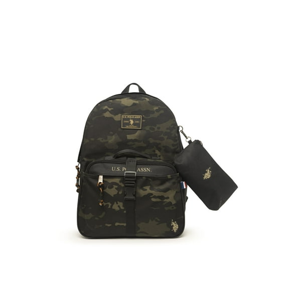 U.S. Polo Assn. 16" Unisex Backpack, Lunch Box, & Pencil Case, Camouflage