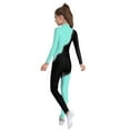 thumbnail image 5 of iixpin Girls' Gymnastics Leotards Sports Activewear Full Body Long Sleeve Unitard Catsuit Athletic Dance Bodysuit Light Green 6, 5 of 6
