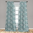 thumbnail image 2 of Ethnic Window Curtains, Traditional Vibe Mural Like Minimalist Drawn Patterns on Plain Backdrop, Lightweight Decor 2-Panel Set with Rod Pocket, Pair of - 28"x95", Laurel Green Off White, by Ambesonne, 2 of 3