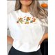 thumbnail image 1 of [Holiday Cheer] Women's Festive Turkey Graphic T-Shirt - Fun & Creative Round Neck Short Sleeve, Comfortable Polyester Blend Casual Sporty Tee, Perfect for Holiday Season, 1 of 6