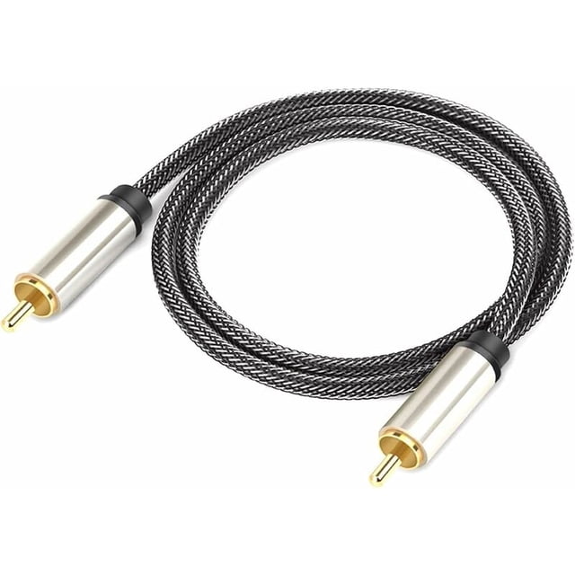 Coaxial Digital Audio Cable, HiFi 5.1 SPDIF RCA to RCA Male to Male, for Digital Audio and Composite Video Cables (Size: 1.5m)