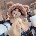 thumbnail image 4 of YAOBAMM Scarf Hat Set Winter Bear Ear Hat Adorable Soft Thickened Cold Proof Ear Protection Beanie, 4 of 7
