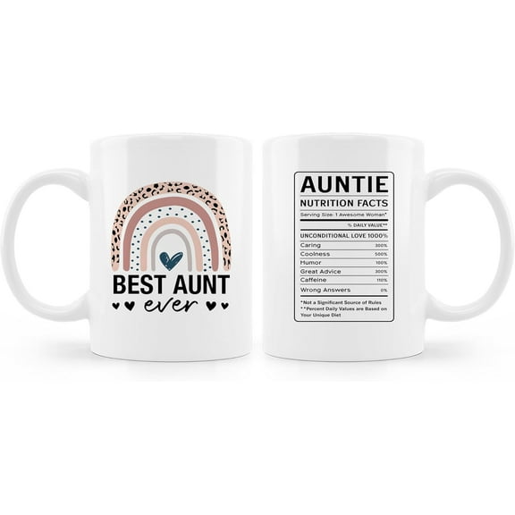 Best Aunt Ever Coffee Mug,Rainbow Mug,Christmas Birthday Gifts From Niece, Nephew,Best Aunt Ever Gifts,Cute Favorite Aunt Coffee Mug 11oz