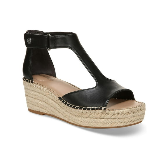 Giani Bernini Womens CAYLAA Faux Leather Ankle Strap Wedge Sandals