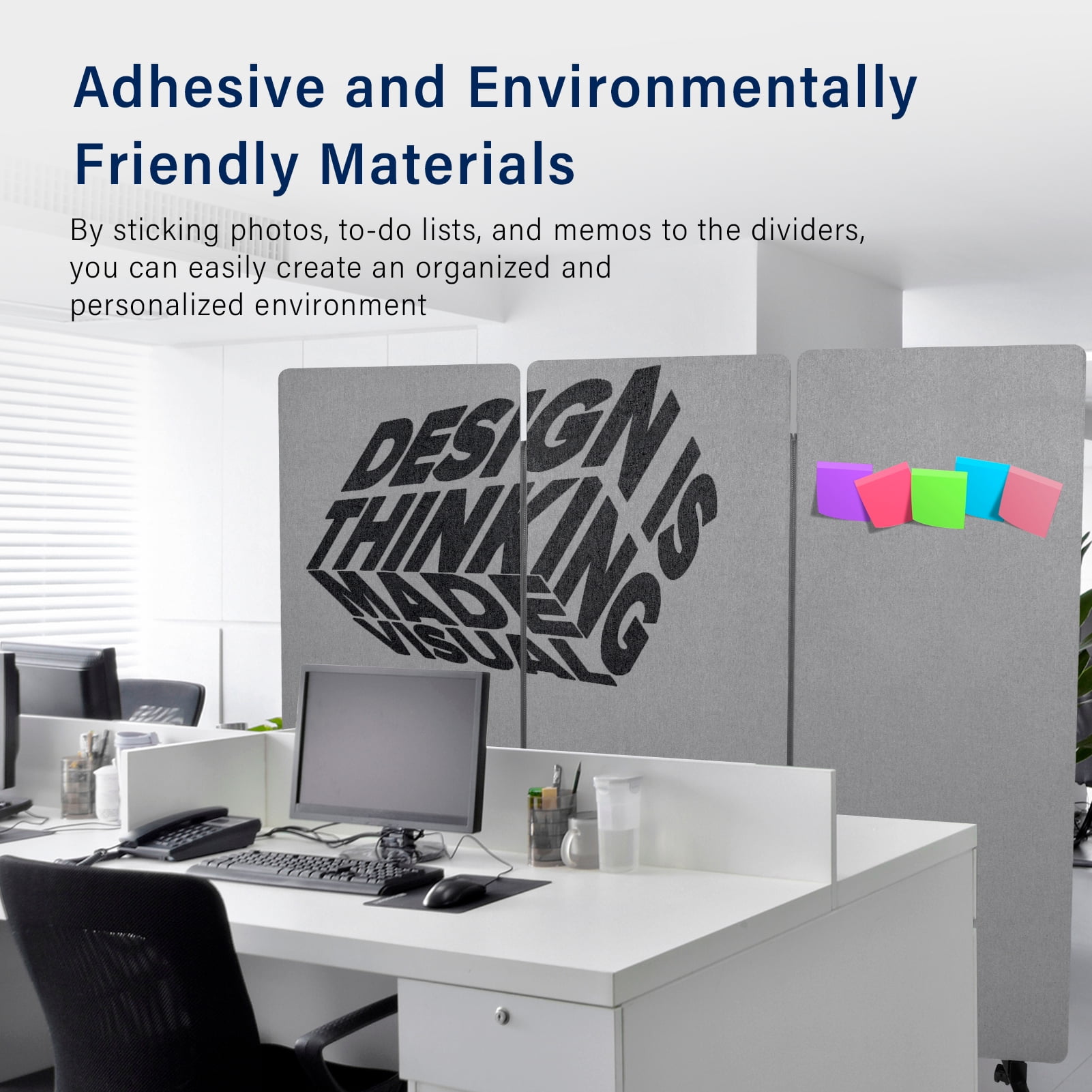 72 x 66in Sound Proof Dividers with Wheels, Portable Office Partition Wall, 3-Panel Freestanding Acoustic Barrier for Noise Reduction(Light Gray)