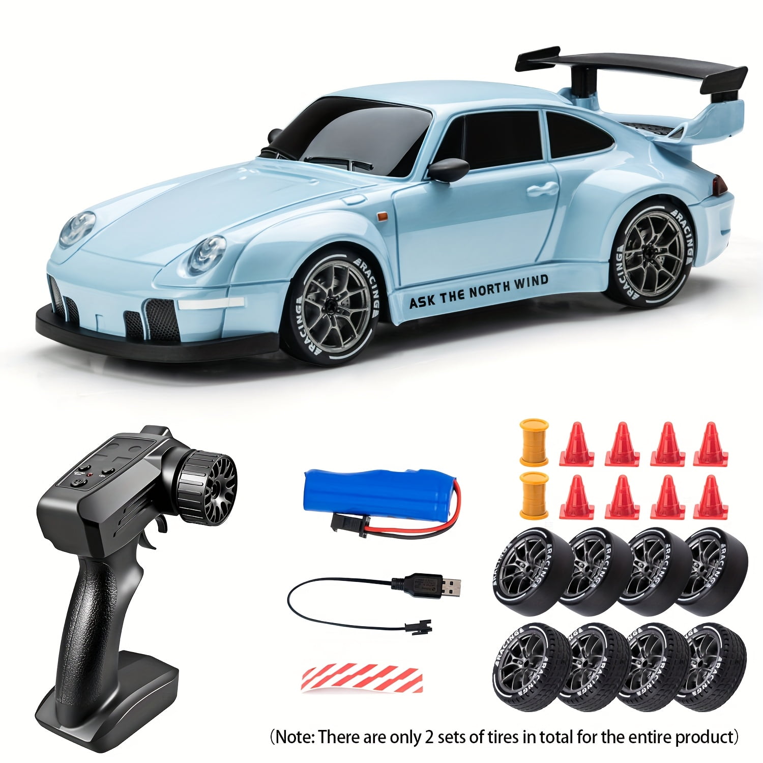 TXT- MATRIX 1:24 Scale RC Drift Car - 2.4GHz 4WD High-Speed Remote Control Car with LED Lights & Racing Kit, Pink