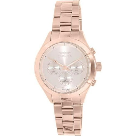 Invicta Women's 12467 Angel Rose Dial Rose Gold Ion-Plated Stainless Steel Watch