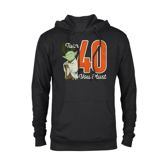 Star Wars Yoda 40th Birthday - Pullover Hoodie for Adults - Customized-Black