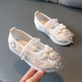 thumbnail image 2 of LNMQLPDBS Girls Shoes New Handmade Hanfu Shoes Children Embroidered Shoes Shoes Baby Antique Performance Shoes Flower Girl Shoes for Wedding Dress Shoes for Vacation Beige 4.5-5 Years, 2 of 5