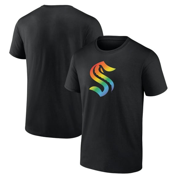 Men's Black Seattle Kraken Pride Logo T-Shirt