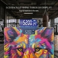 thumbnail image 3 of High Precision Body Weight Scale Smart Bathroom Scales with Large LCD Display(400lbs),Decorative for Bedroom-Vibrant And Colorful Wolf Face Portrait Featuring Bold Colors Like Neon Green, 3 of 4