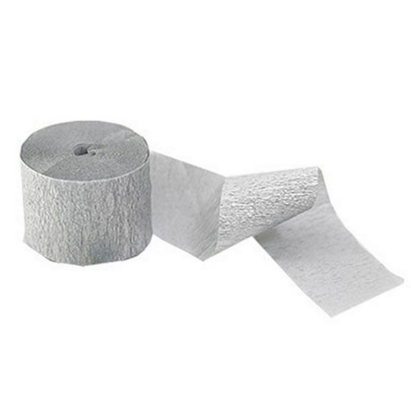 WEUVEB Crepe Paper Streamers in Silver Easy to Use Party Streamers for Birthday and Wedding Decor