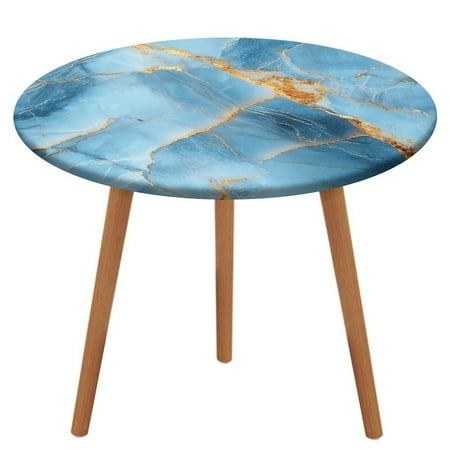 

Colorful Marble Blue Gilded Gold (20) Pattern Round Tablecloth Waterproof Elastic Table Clothes for Dining Table Cute Desk Decor Protector Cover